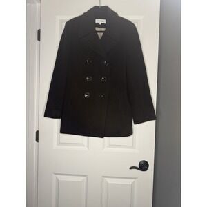 Calvin Klein Double Breasted Wool Pea coat Size 12 Brown